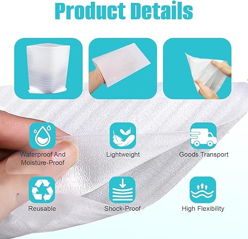 Miniatura 3 de 100 paquetes de 3.9 in x 5.9 in 4 x 6 pulgadas, bolsas de espuma de espuma para embalaje de forma segura, suministros de contenedores para artículos