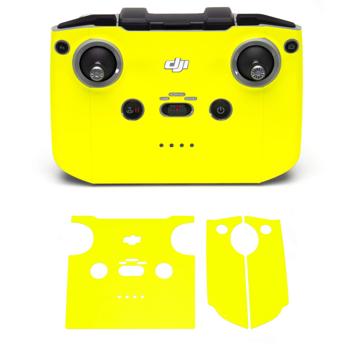 Wrapgrade Skin Sticker Set Compatible with DJI Mini 2 | Remote Controller (NEON YELLOW)