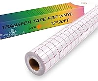 Vista 9 de HTVRONT Cinta de transferencia para vinilo – 12 pulgadas x 10 pies con cuadrícula de alineación roja transparente para vinilo adhesivo – Cinta
