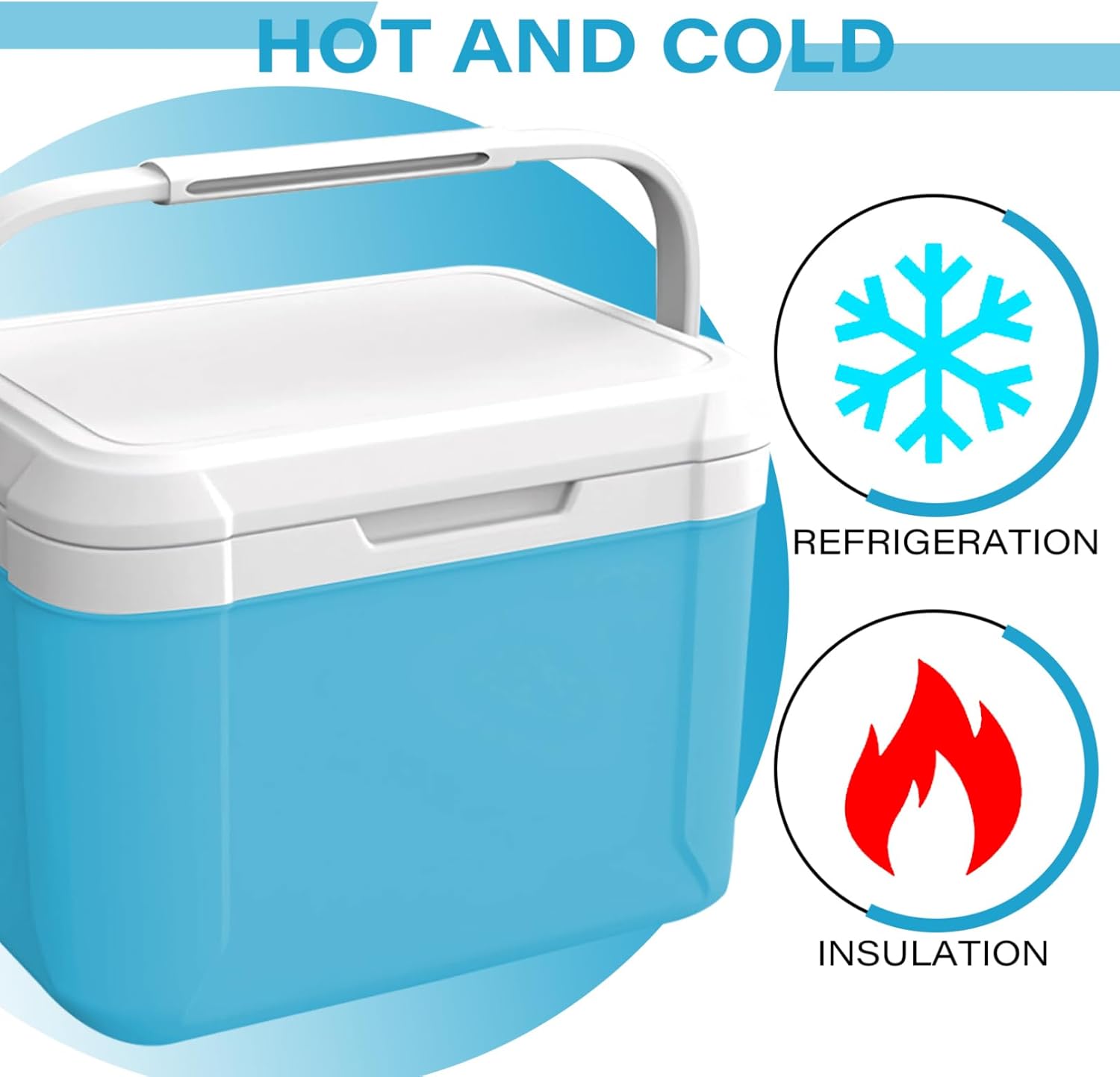 Camping Cooler 5L PU Small Cooler 76H Coooling ＆ 12H Warm Insulated Hard Lunch Box Hold 6 Cans Portable Ice Chest with Handle for Picnic, Beach, Grill