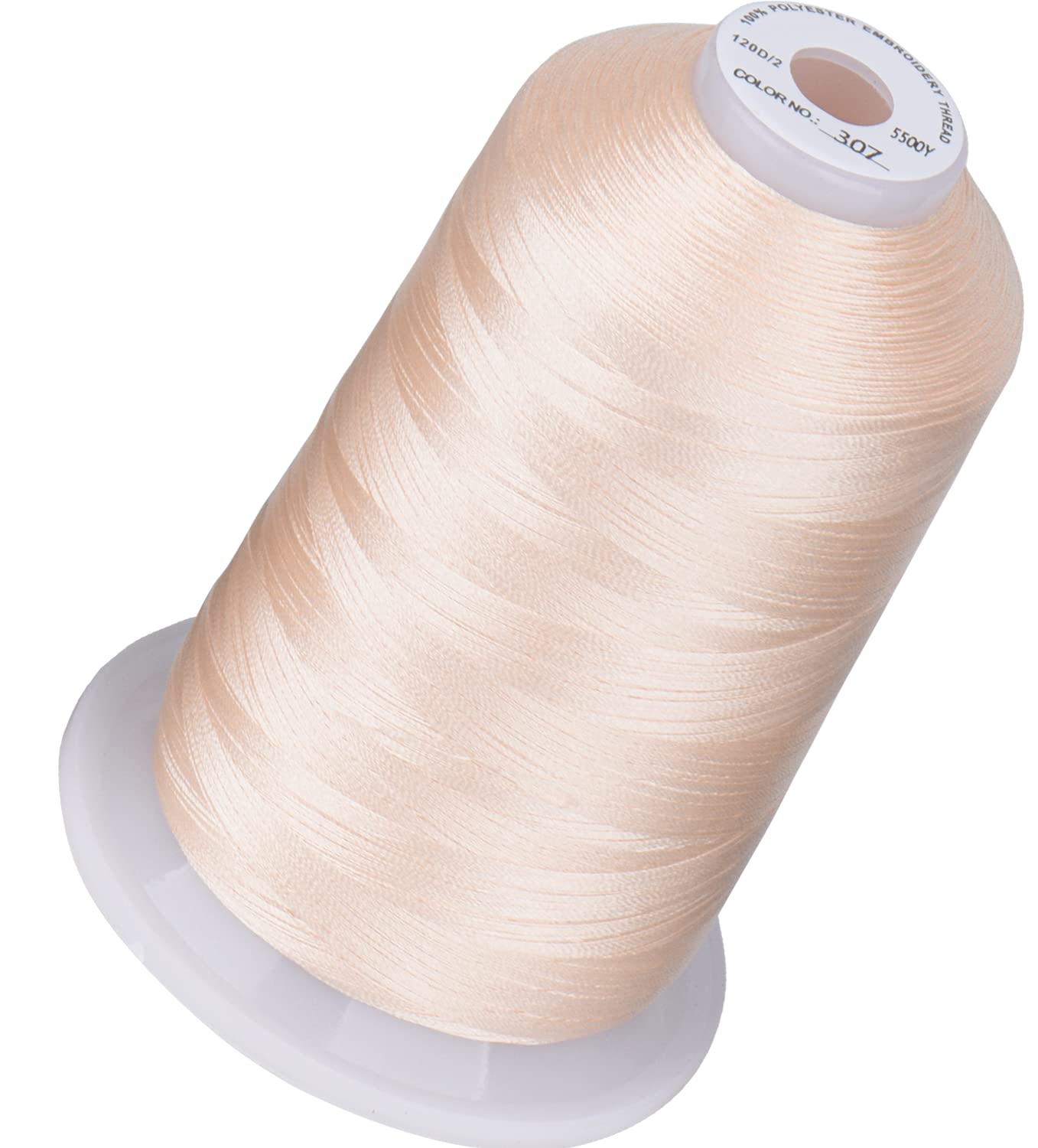 Simthread5500Yds Embroidery Thread, 5000M High-Yardage 40WT 100% Polyester Thread – 170+ Vivid Colors, High-Speed Rated – Compatible with Brother, Singer, Janome & More - Linen 307OEKO-TEX STANDARD 100