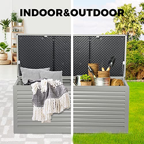 image for LI LIVSIP Garden Outdoor Storage Box Bench seat 390L Waterproof Easy A