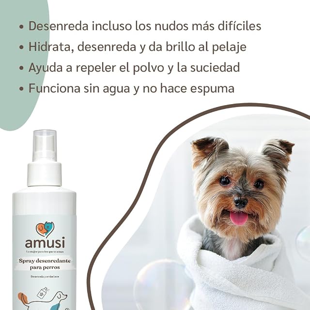 Foto 3 de 6 de amusi Spray Desenredante Pelo Perros 250ml - Acondicionador Perros