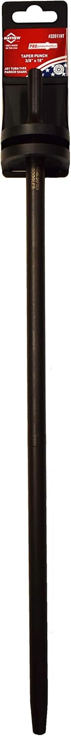 Mayhew Tools 32012HT Hang Tag Pneumatic Taper Punch, Black Oxide Finish, 1/8" x 18"