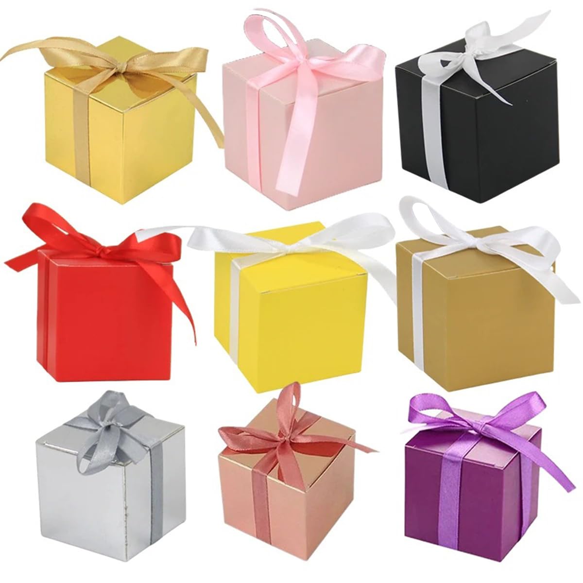 20 Pezzi Scatole per Caramelle quadrate, 2,16x2,16x2,16 Pollici Scatole per bomboniere per Piccoli Regali, Artigianato