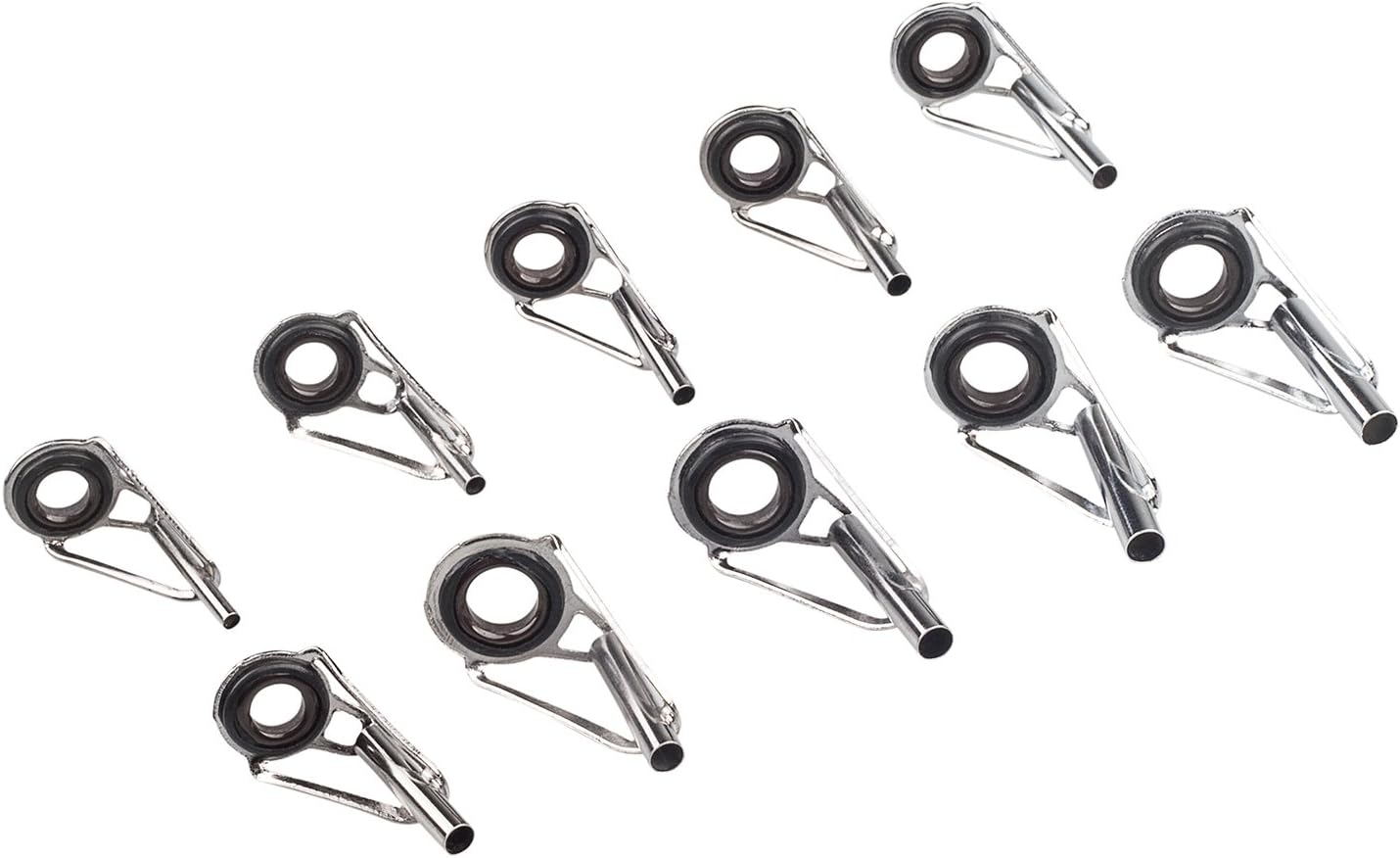 BASUNE Spinning Rod Guides Tip Ceramic Guide with Eyelets, Fishing Rod Guide Replacement Tip Spare Parts Repair and Tips Repair Eye Loop Kit with Box for Spinning Rods Sea Fishing (10 Size - 80Pcs)
