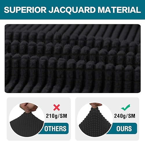 Miniatura 3 de Turquoize Fundas de asiento de silla de jacquard elástico, fundas de asiento para sillas de comedor, fundas de asiento extraíbles y lavables, fundas