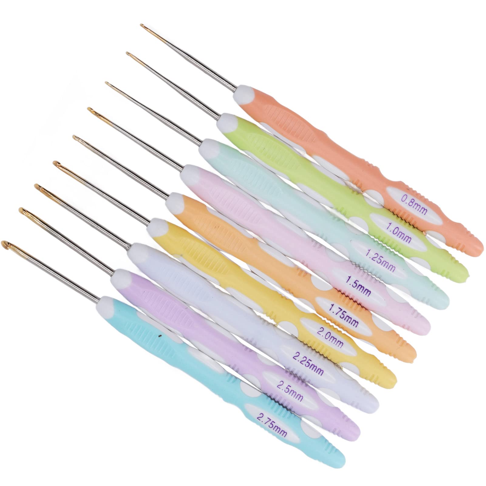 Crochet Hooks Kit Omic, 9pcs Aluminum Professional Portable Omic, Knitting Ergonomic Needles for Craft Yarn Set 0.8mm to 2.75mm