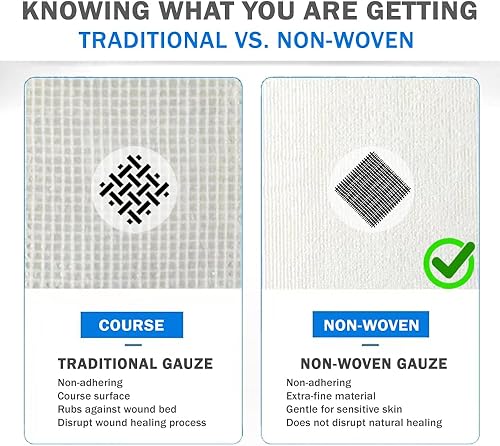 Miniatura 5 de EVERLIT Extragruesa Almohadilla de gasa estéril de 4 x 4 pulgadas, 12 capas, paquete de 100 unidades, envueltas individualmente, ultra absorbentes,