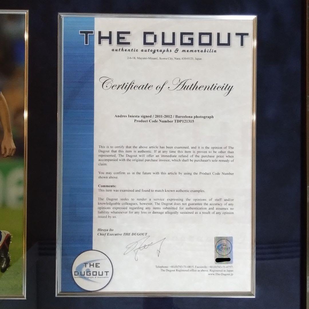 イニエスタ　直筆サイン入りフォト 2011-2012 バルセロナ イニエスタ 直筆サイン入りフォト 2011-2012 バルセロナ