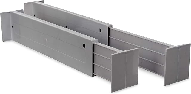 FiNeWaY Set Of 2 Adjustable Drawer Dividers Partition Spring Loaded Expandable Kitchen Bedroom Utensils Dresser Bathroom Bedroom Baby Drawer Makeup Tidy Organiser