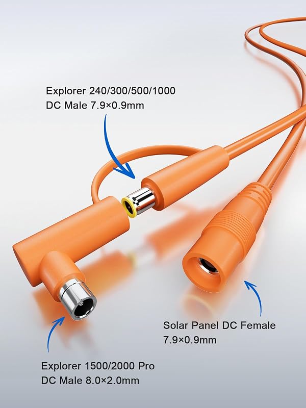 UCANUUP 30FT Solar Extension Cable for Jackery SolarSaga 100W/200W, 14AWG DC7909 to DC8020 Extension Cord, Compatible with Jackery Explorer 240/300/500/1000/1500/2000 Portable Power Station by UCANUUP - Image 2
