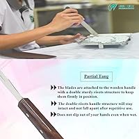 Vista 5 de Espátula de laboratorio dental, instrumento de acero inoxidable, hoja de 12 pulgadas, calidad fina con mango de madera, yeso, alginato, mezcla