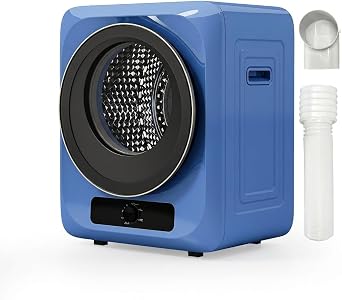 Portable Electric Clothes Dryer with Stainless Steel Tub, 5 Drying Modes for Apartment Dorm RV Blue