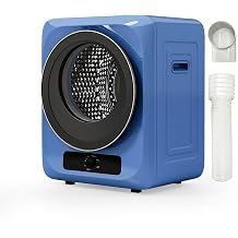 Portable Electric Clothes Dryer with Stainless Steel Tub, 5 Drying Modes for Apartment Dorm RV Blue