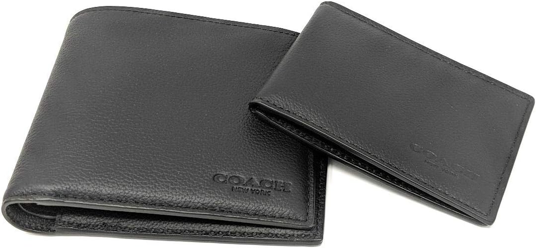 Coach 64118 Black Mens Compact Id Sport Wallet and Trigger Snap Keyfob Set : Clothing, Shoes & Jewelry