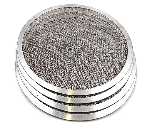 Image of Prime Bakers and Moulders Round Aluminium Pizza Screen mesh Tray for Oven- Set of 4 Pieces (13 Inch)