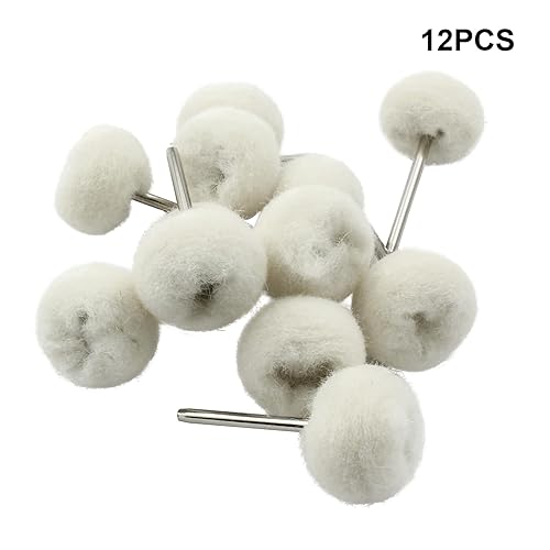 Miniatura 5 de Rueda de pulido de cachemira, rueda de pulido de lana montada en mandril de 0.118 pulgadas, rueda de pulido de lana suave, fina, accesorios de