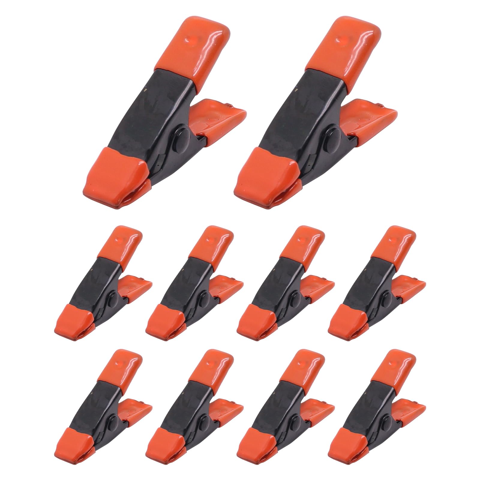 GDFYMI 10 Pcs 2 Inch Spring Clamps, Heavy Duty Metal Strong Clips Clamps Open Mouth is 3/4 Inch (Orange)