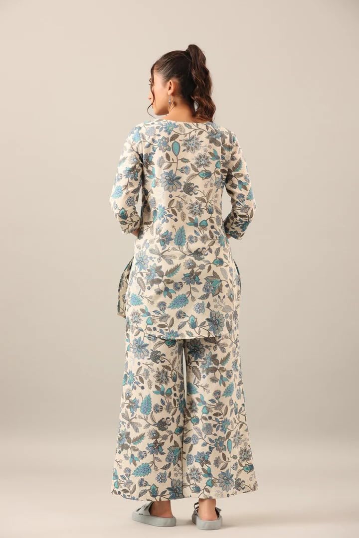 Leriya Fashion Women's Rayon Floral Regular Western Co-Ord Set (Lf-W1936&Tr958_White_S)