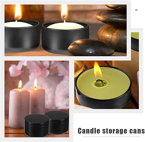 Miniatura 8 de Tarros de vela de lata, 24 latas para hacer velas con tapas, recipientes de metal para velas de 1.7 fl oz para hacer velas, tarros de velas, lata