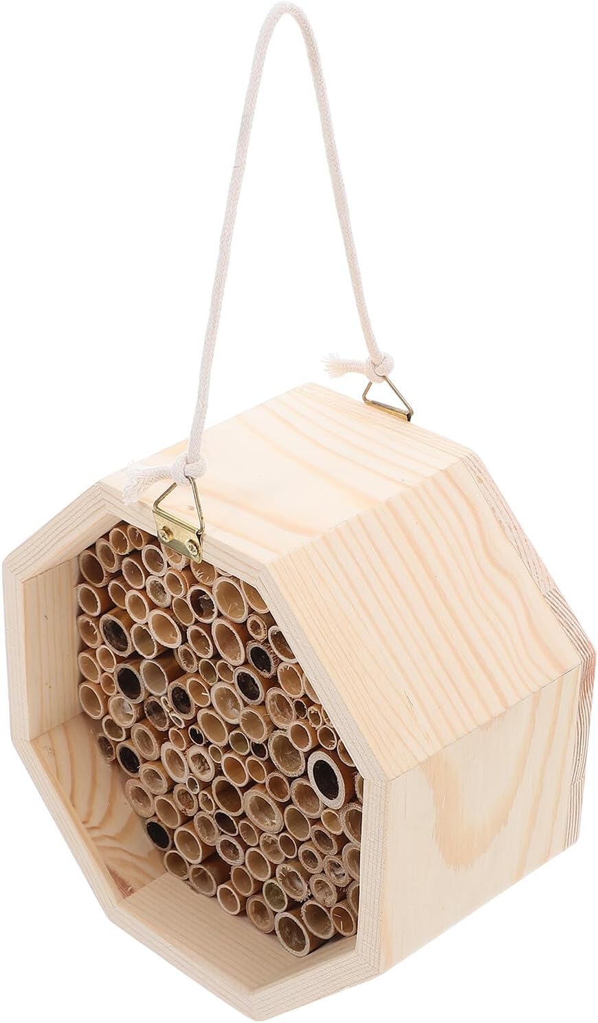 Wooden Insect Hotel Bee House for Garden Outdoor with Natural Wood Material Suitable for Butterflies Mason Bees and Pollinators Outdoor Shelter