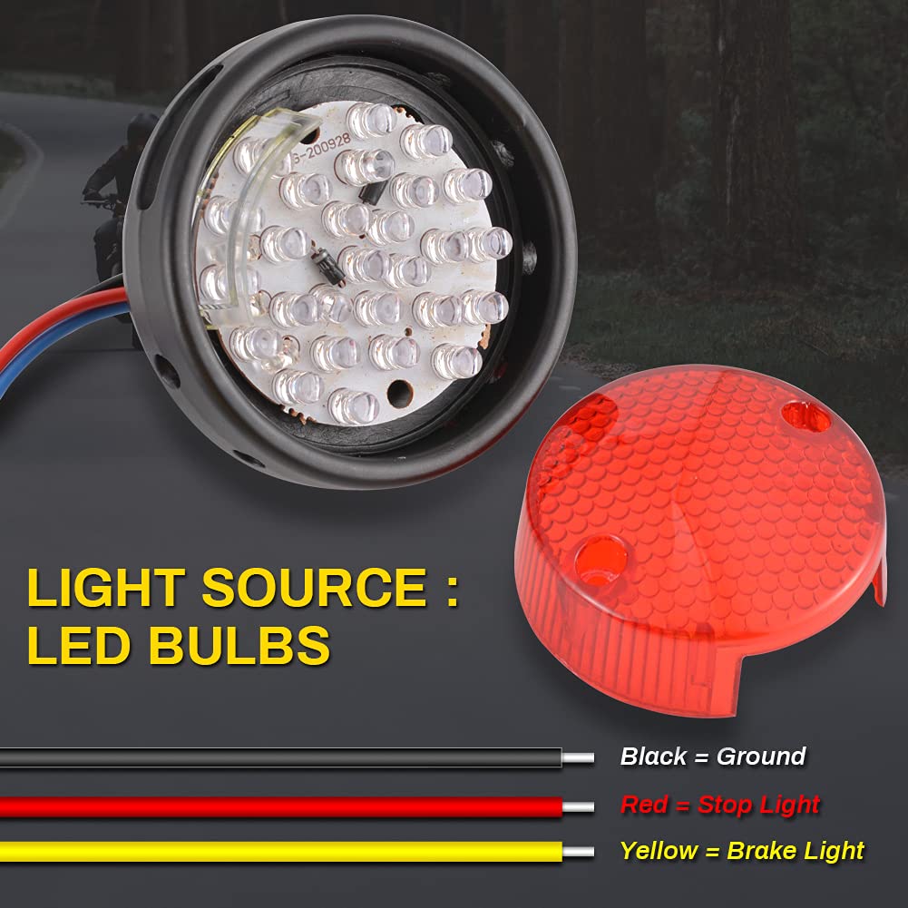 NATGIC Motorfiets-achterlicht, 12 V, zilver, metaal, universeel