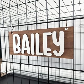 Personalized Dog Crate Sign Black and White,Personalized Kennel Name Plate Dog Paw Pet Tag Doghouse Pet Supplies Decor Plaques (22X9.53cm/8.75x3.75in)
