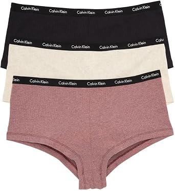 Calvin Klein Women`s Carousel Cotton Boyshorts 3 Pack