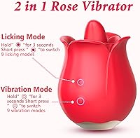 Vista 4 de Vibrador de juguete rosa para mujer, mini estimulador de clítoris para lamer la lengua con 9 placeres vibradores para estimulación del clítoris