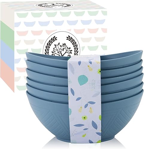 Miniatura 7 de Homienly Juego de cuencos de paja de trigo de 6 a 60 onzas, cuencos grandes para cereales, aptos para microondas y lavavajillas, juegos de tazones