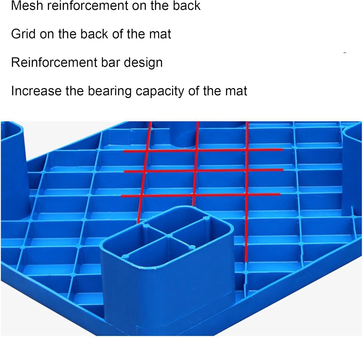 Plastikowe palety magazynowe Polietylenowe regały magazynowe do przemysłowych balkonów i szaf Łatwe do przenoszenia(Blue-3pack)