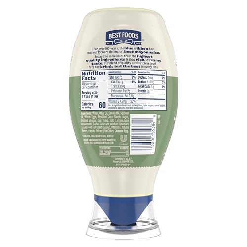 Image of Best Foods Olive Oil Mayonnaise 20 oz, Mayo Squeeze, Sandwich Spread, 1PK