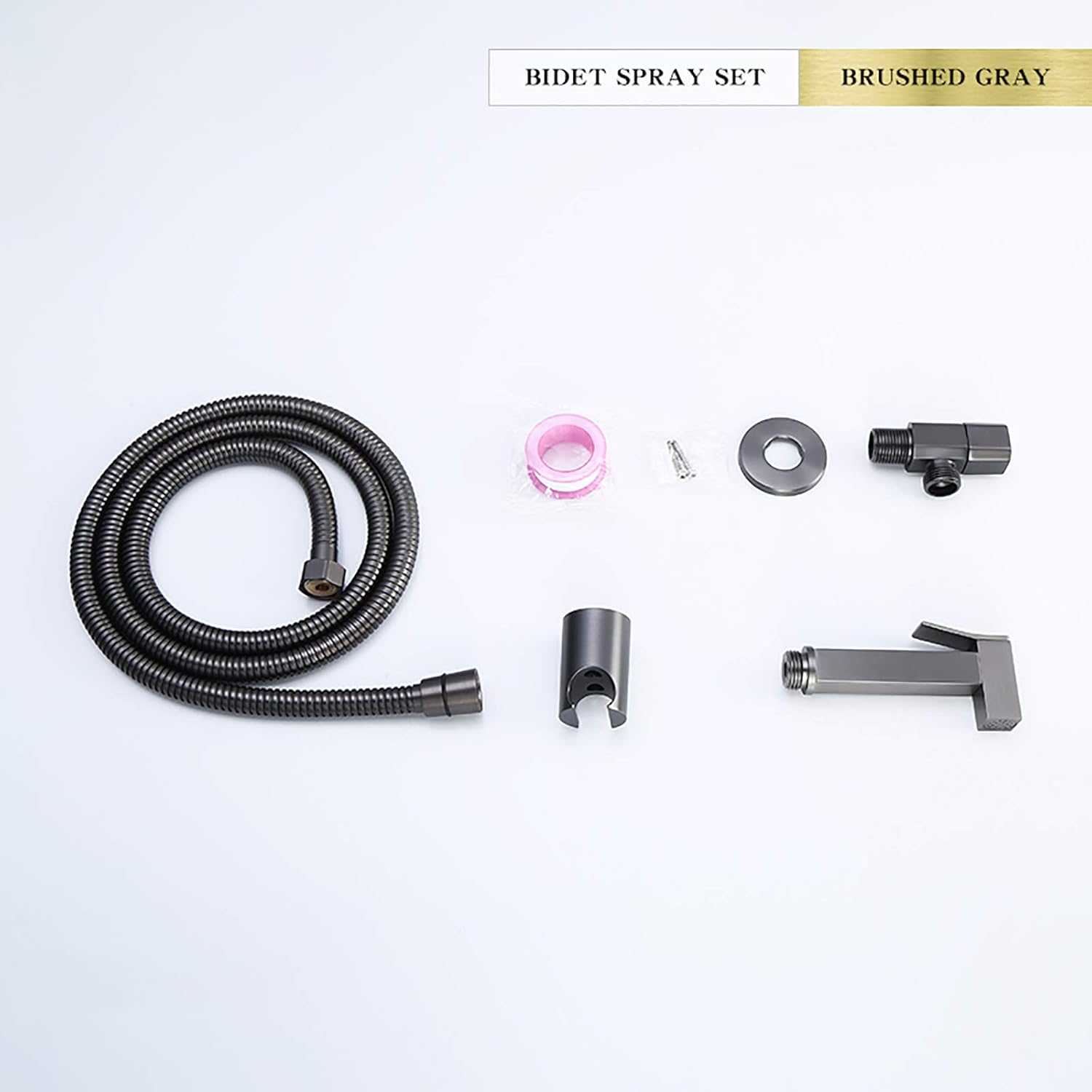 Gray Handheld Bidet Sprayer for Toilet, Wall Mounted Bathroom Cloth Diaper Sprayer Set Brass Single Cold Water Toilet Bidet Sprayer Kit for Personal Hygiene,Type B (Size : Type A)