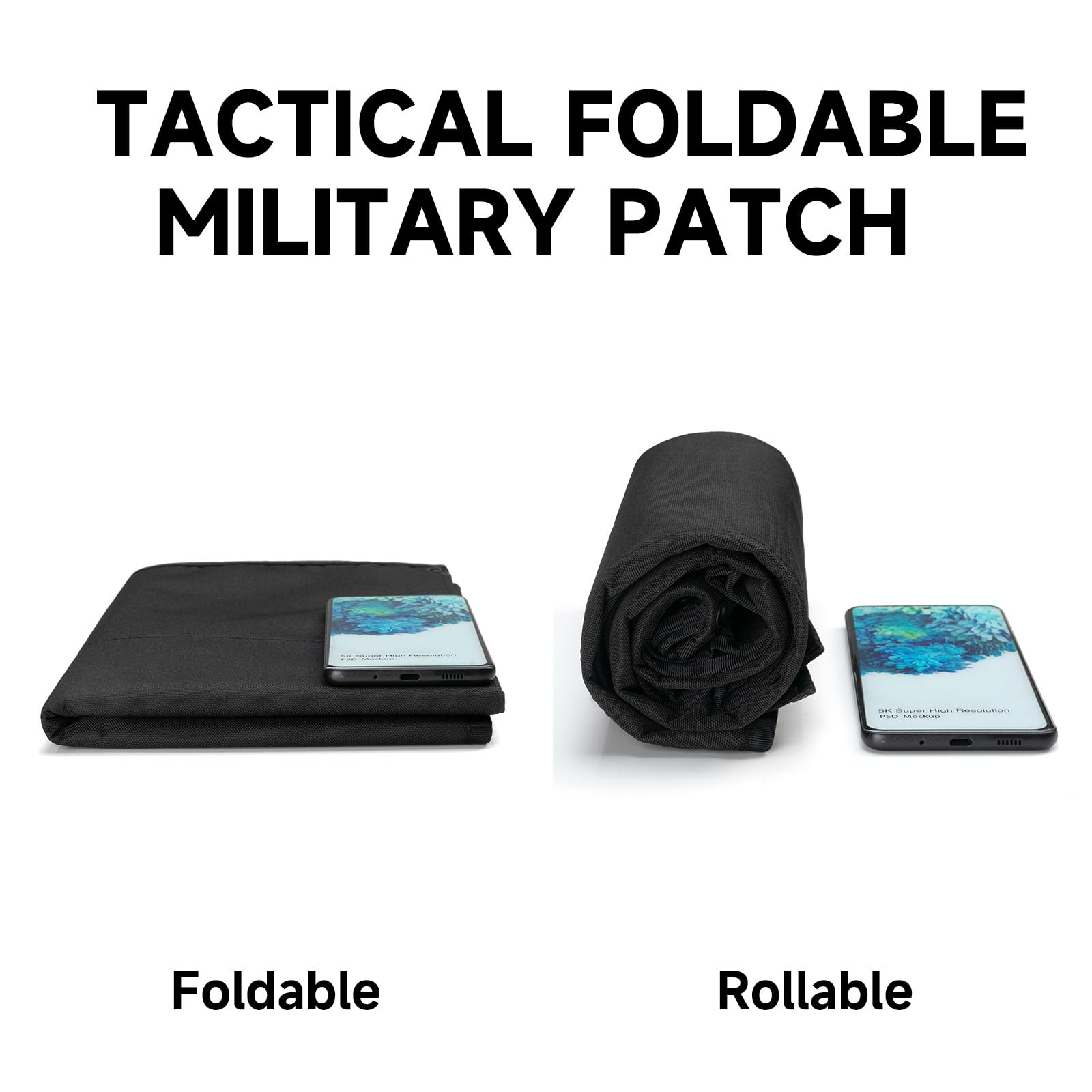 EXCELLENT ELITE SPANKER Panneau d'affichage de patchs tactiques Panneau de support de patch militaire pliable(BLK,L)