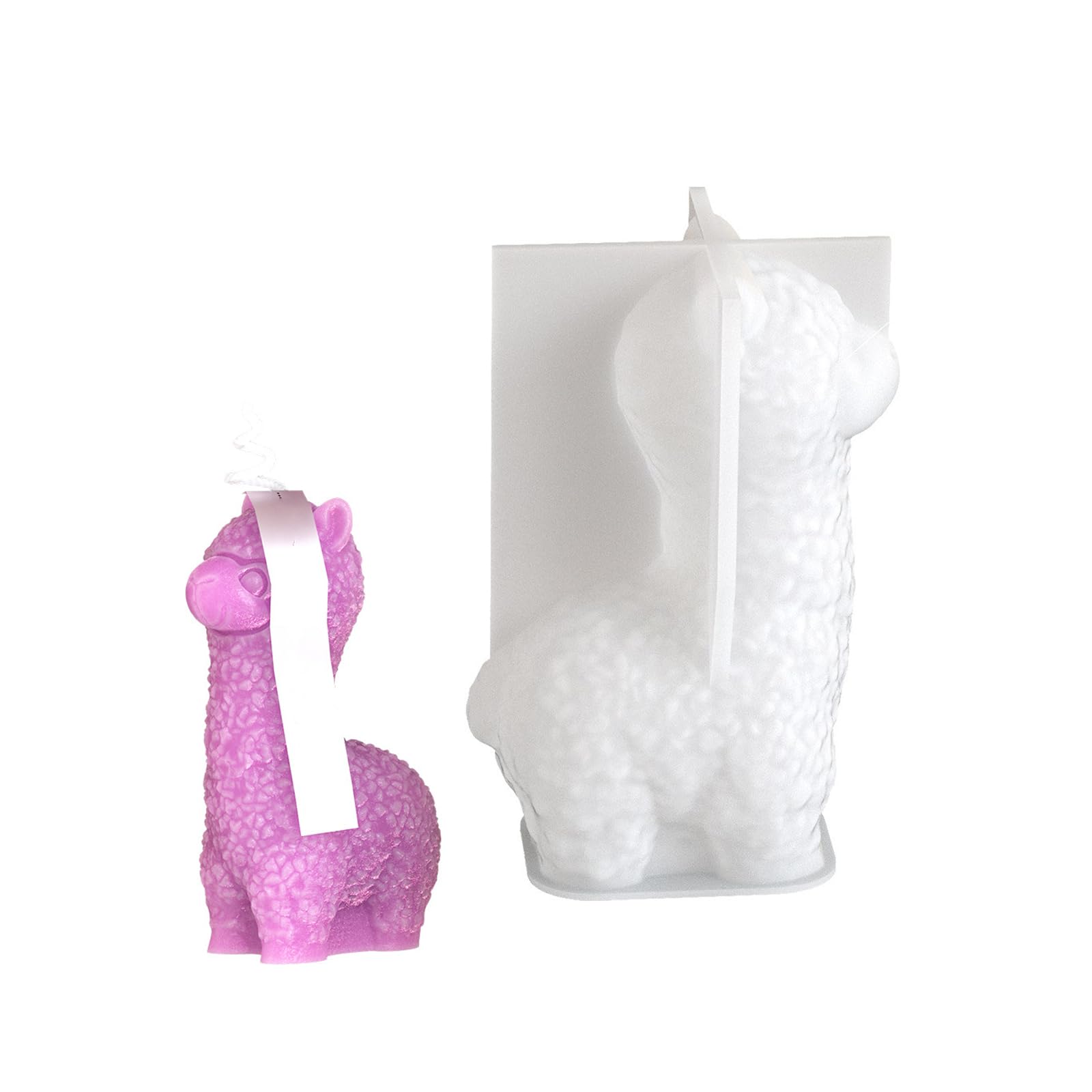 NEWFT Multipurpose Sturdy Silicone Mould to Craft Alpacas Candle Holders Easy Demolding Portable for Artistics Home Decoration