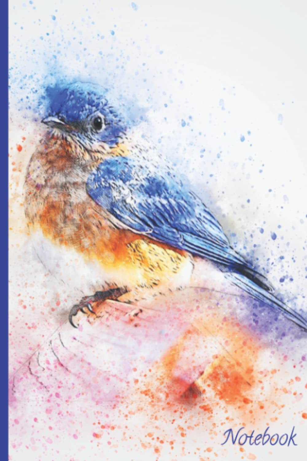 COMPOSITION NOTEBOOK JOURNAL | Bluebird Watercolor Cover Design: (6"X9", 200 college ruled paperback, gloss paperback cover) Great gift for animal lovers!