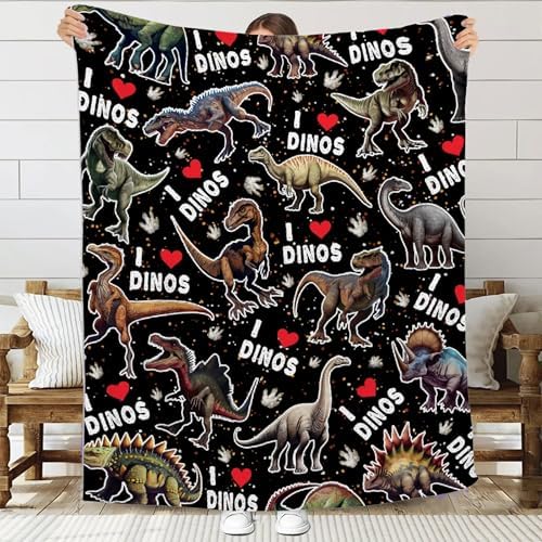 Dinosaur Blanket for Boys Girls, Ultra Soft Dino Blanket for Kids, Dinosaur Blanket Decor for Couch Sofa Bedroom, Gifts for Dinosaur Lover for Birthday Christmars, 40