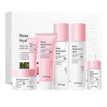 BIOAQUA Rose Skin Care Set Hyaluronic Acid 6pcs Gift Box