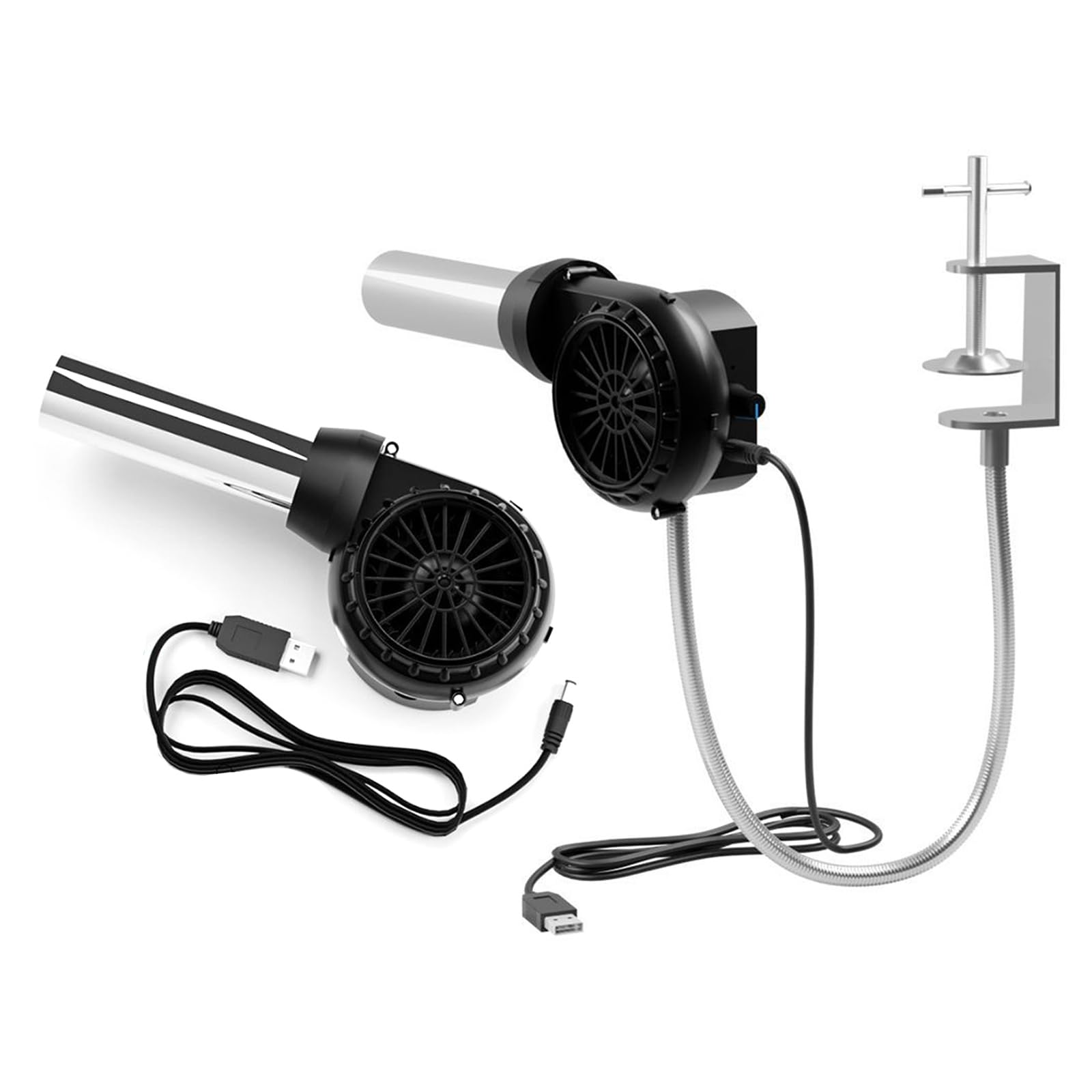 Souffleur de barbecue pour cuisiner en plein air - Rechargeable USB - Avec tube en aluminium