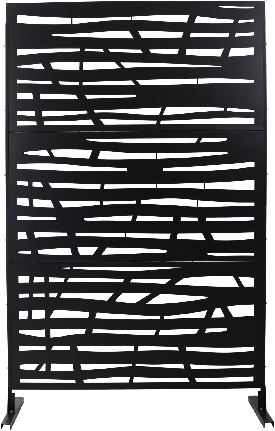 Outdoor & Indoor Metal Privacy Screen, Freestanding Decorative Fence Panels for Deck Balcony Patio, Lawn Garden