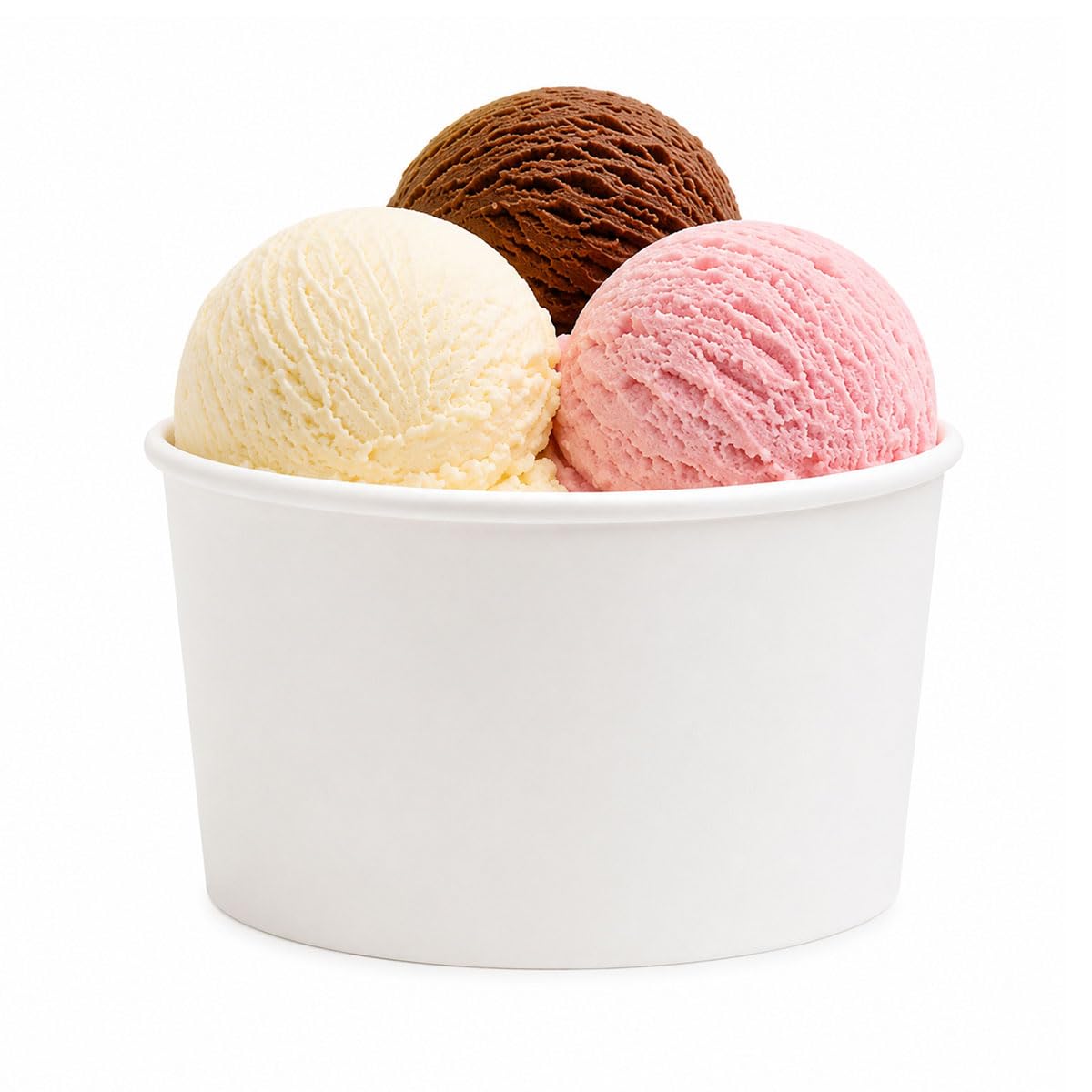 GreenFeel Ice Cream Cups (Pack of 50) - White Paper Dessert Cups for Ice Cream, Frozen Yoghurt, Gelato, Sorbet & Desserts (8oz) — image 1