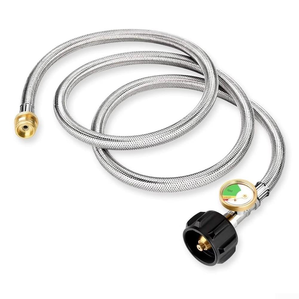 Stal szlachetna adapter gazu wąż 6FT wskaźnik ciśnienia