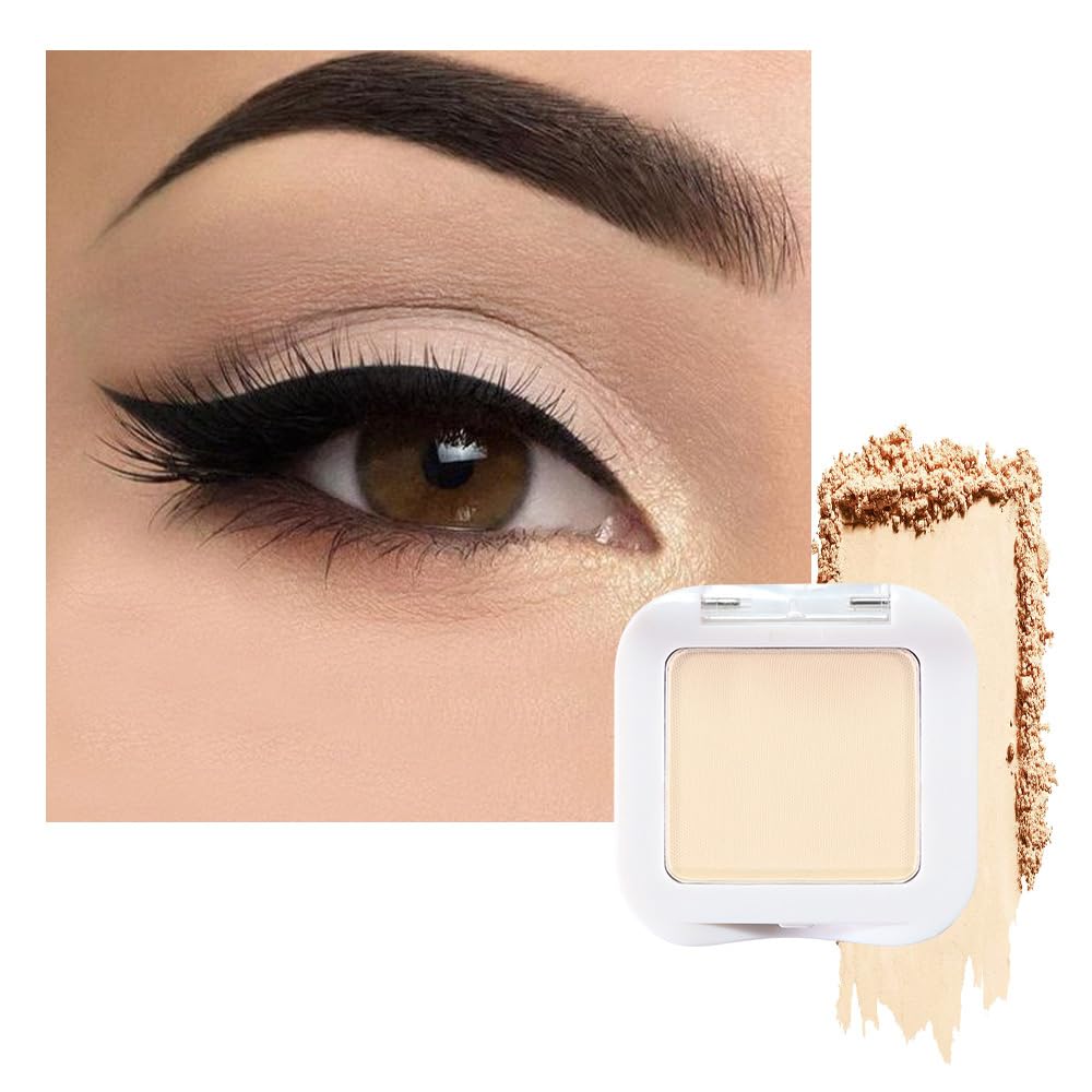 evpct Matte Nude Beige Mini Single Eyeshadow Palette, French Anilla Nude Natural Cream Matte Eye Shadow Palette Makeup Singles for Older Women Eyes, High Pigment Long Lasting Monochrome Eyeshadow A17 French Vanilla-Matte 0.04 Ounce (Pack of 1)