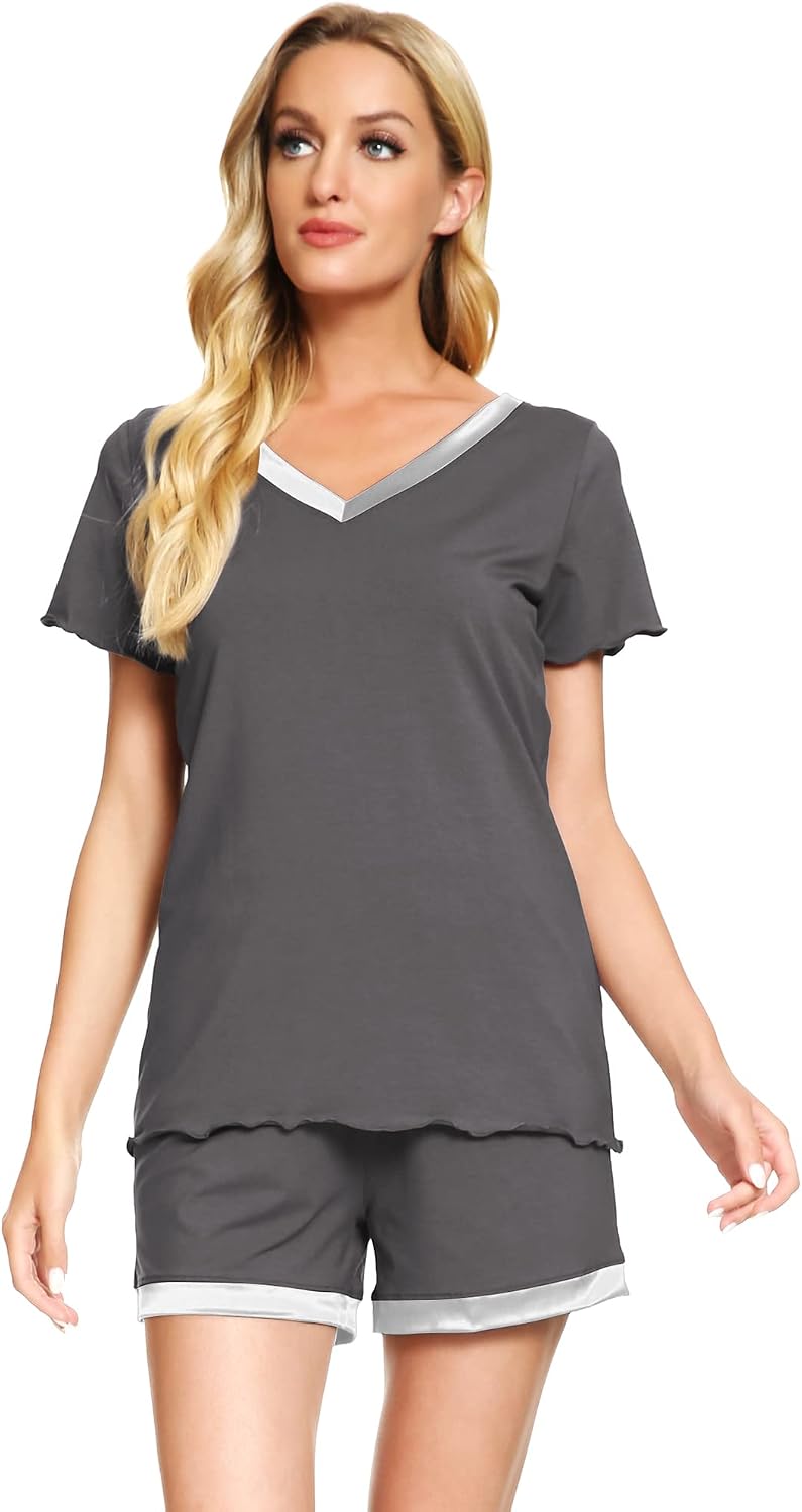 WiWi Bamboo Viscose Womens Pajamas Cooling Sleepwear for Hot Flashes S-4X image 4