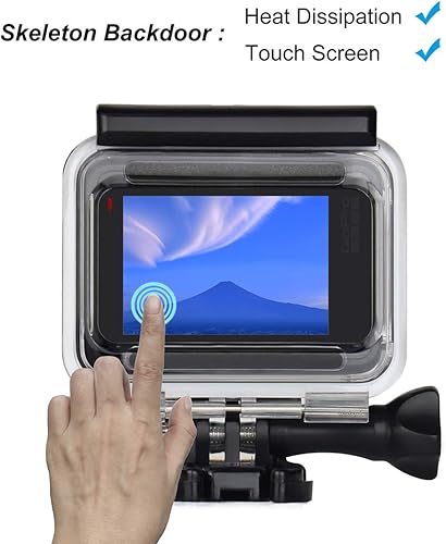 Miniatura 28 de Funda impermeable para GoPro Hero 2018/7/6/5 Negro - 147.6 ft cubierta protectora de buceo carcasa para Go Pro Hero7 Hero6 Hero5 Cámara con trípode