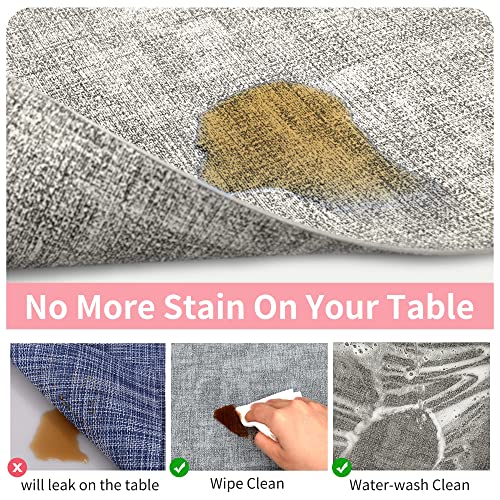Placemats Set Of 6 For Dining Table - Maxpearl Heat Resistant Faux Leather Place Mats - Wipe Clean - Suitable For Indoor & Outdoor, 17’’×12’’, Grey #TOP3