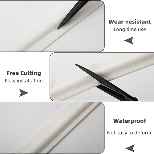 Miniatura 6 de Tira de sellado de puerta para ventana de 118 pulgadas para parte inferior y lateral de la puerta, color blanco, tira de espuma sintética