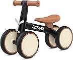 Gotrax Baby Balance Bike for 1 Year Old Boys Girls, Toddler Ride on Toys, First Birthday Gifts for 12-24 Month, Toddler Toys, 4-Stable Silent Wheel and Soft Seat, 2-Min Easy Assembly, Black