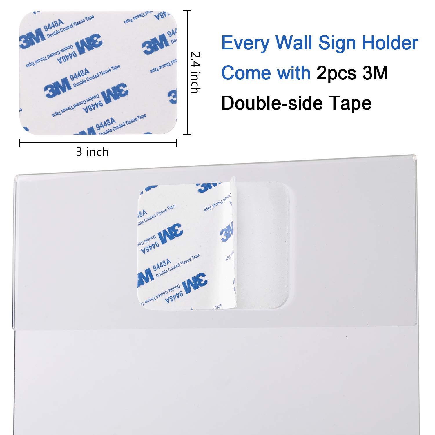 Lot De 6 Supports Panneau A4 Acrylique Transparent - Adhésif Puissant, Sans Perçage, Pour Menu, Affiche, Déco Bureau Ou Magasin